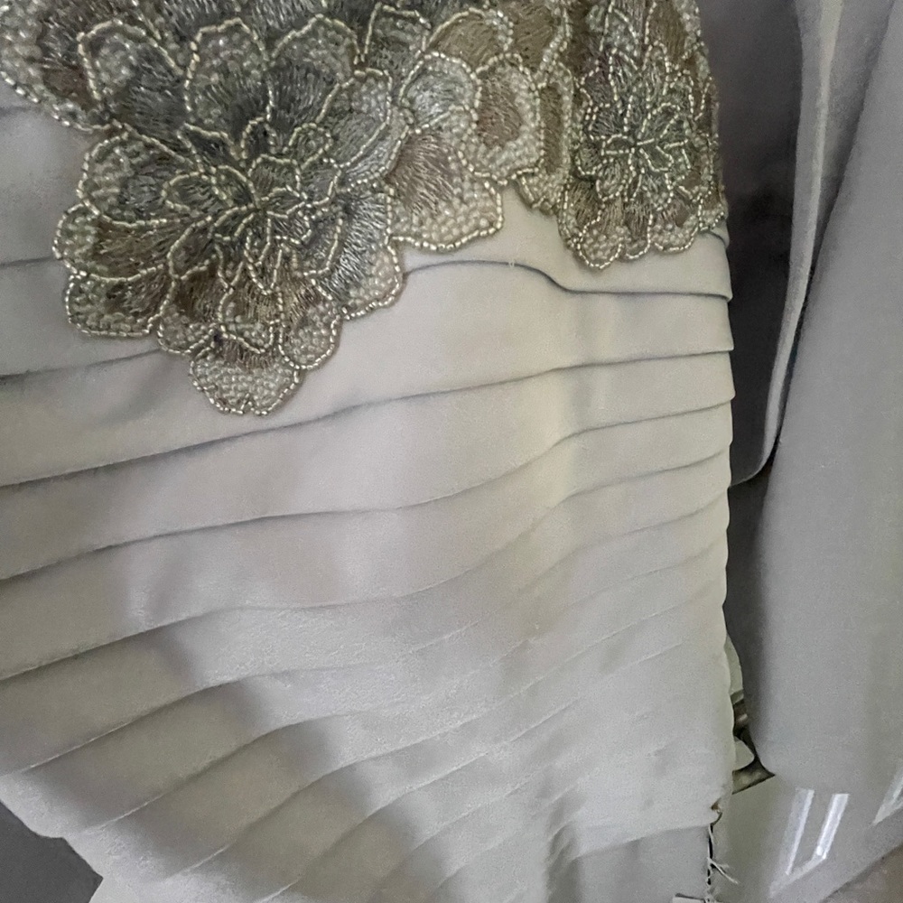 Formal strapless evening gown w cropped jacket